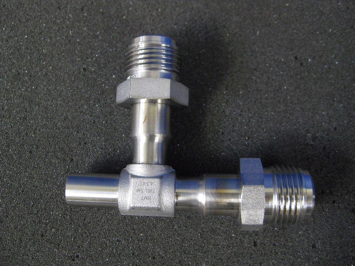 Used Swagelok TEE Assy, 1/2" MVCR x 1/2" MVCR x 1/2" Tube Buttweld, Lot of 2