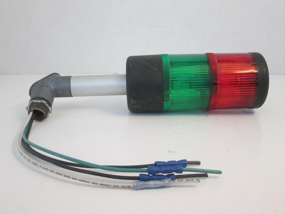 Used Telemecanique XVA-2C3,Red/ Green Light W/ 24V 6.5 Watt Lamp, Used