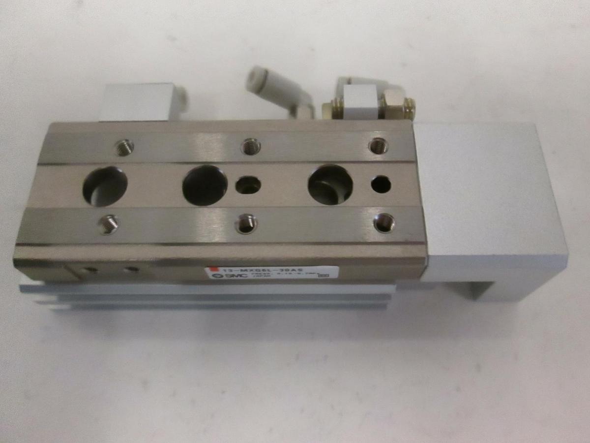 Used SMC, 13-MXQ6L-30AS, Air Cylinder Linear Slide Actuator Table, Used