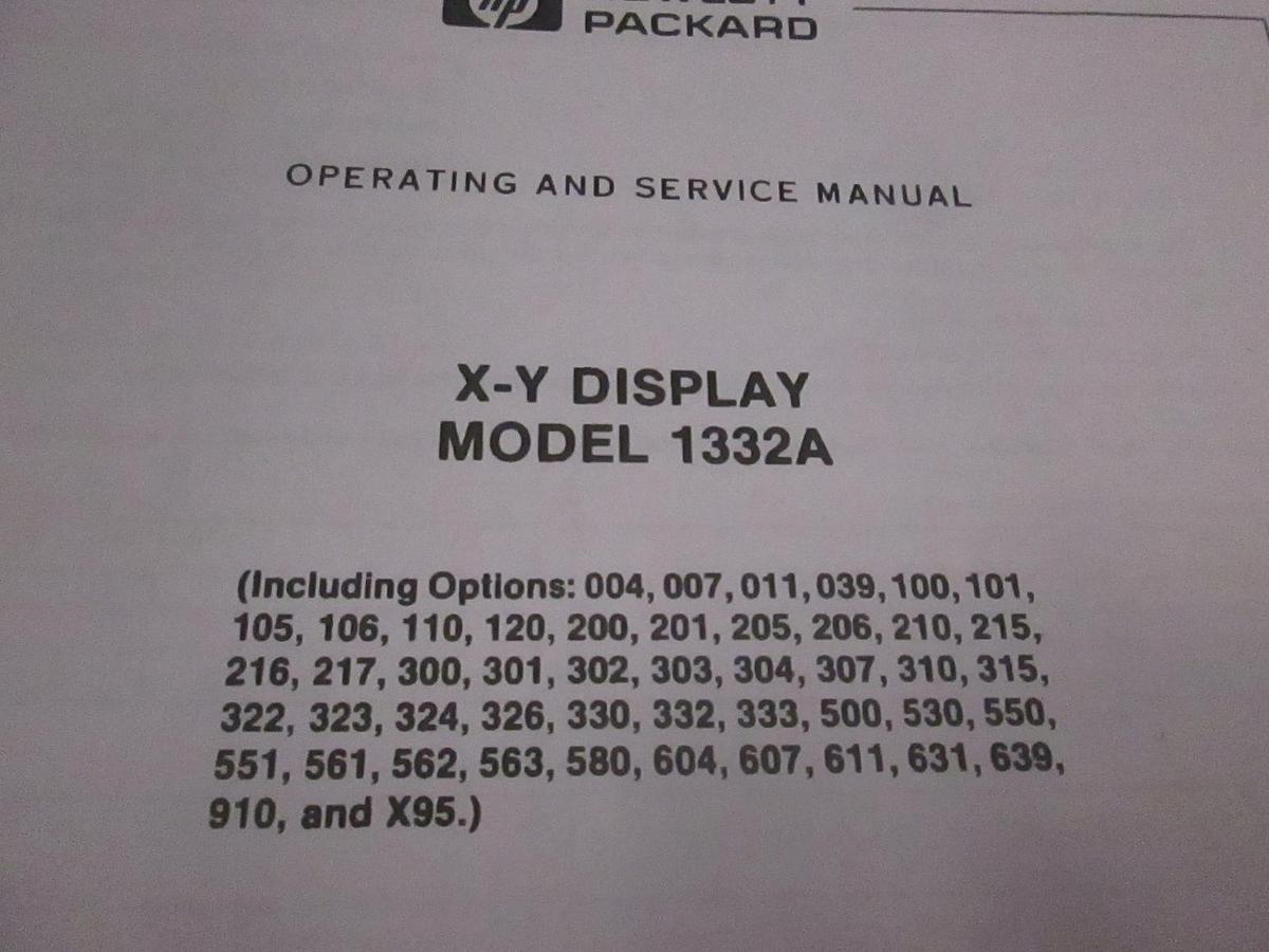 Used HP X-Y Display Model 1332A Operating and Service Manual, Used