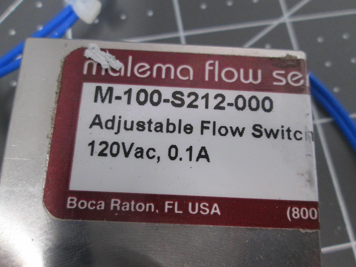 Used Malema, M-100-S212-000, Flow Sensor Switch 120VAC 0.1A M100 Series Used