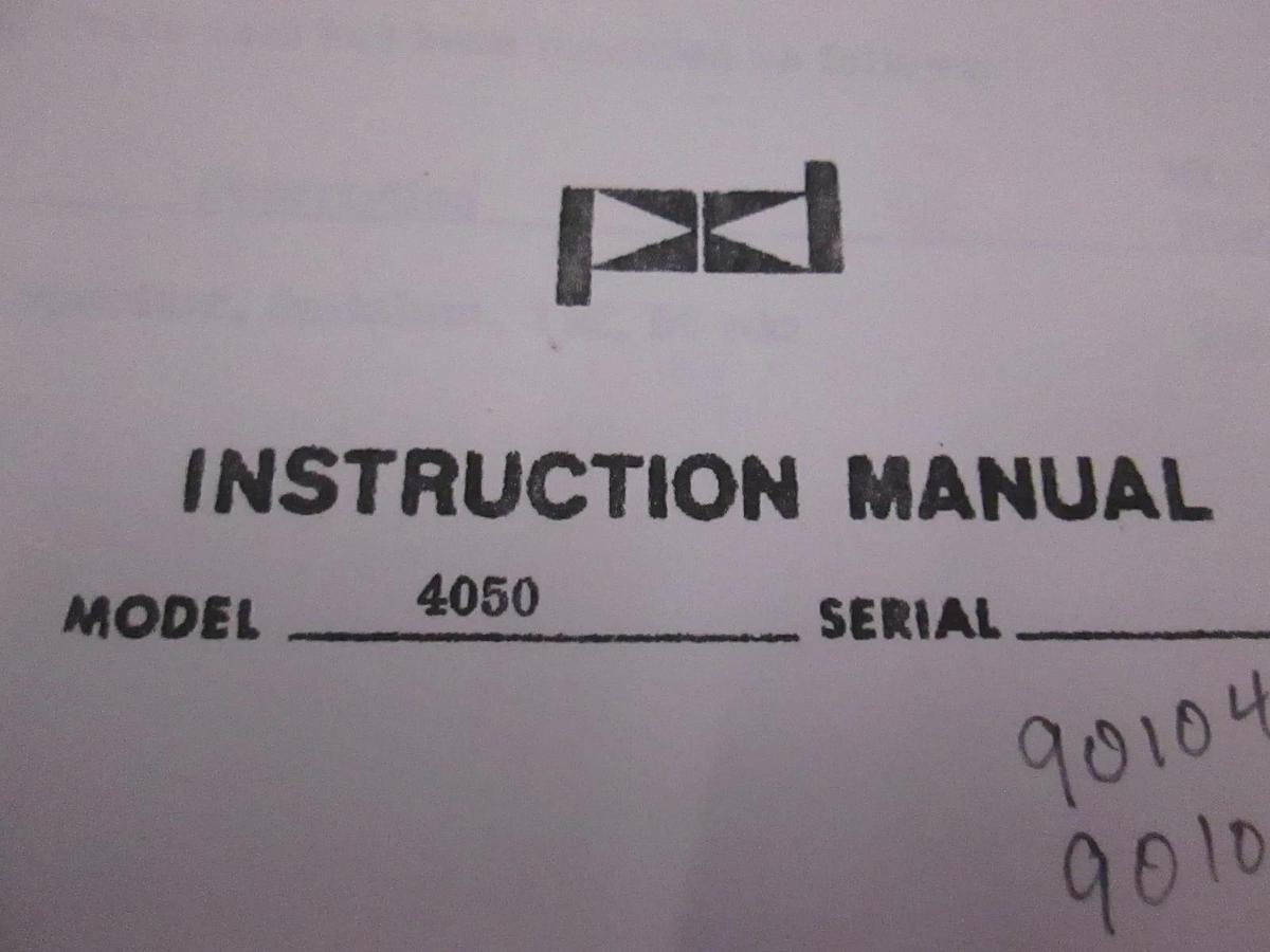 Used Power Designs Model 4050 Instruction Manual, Used