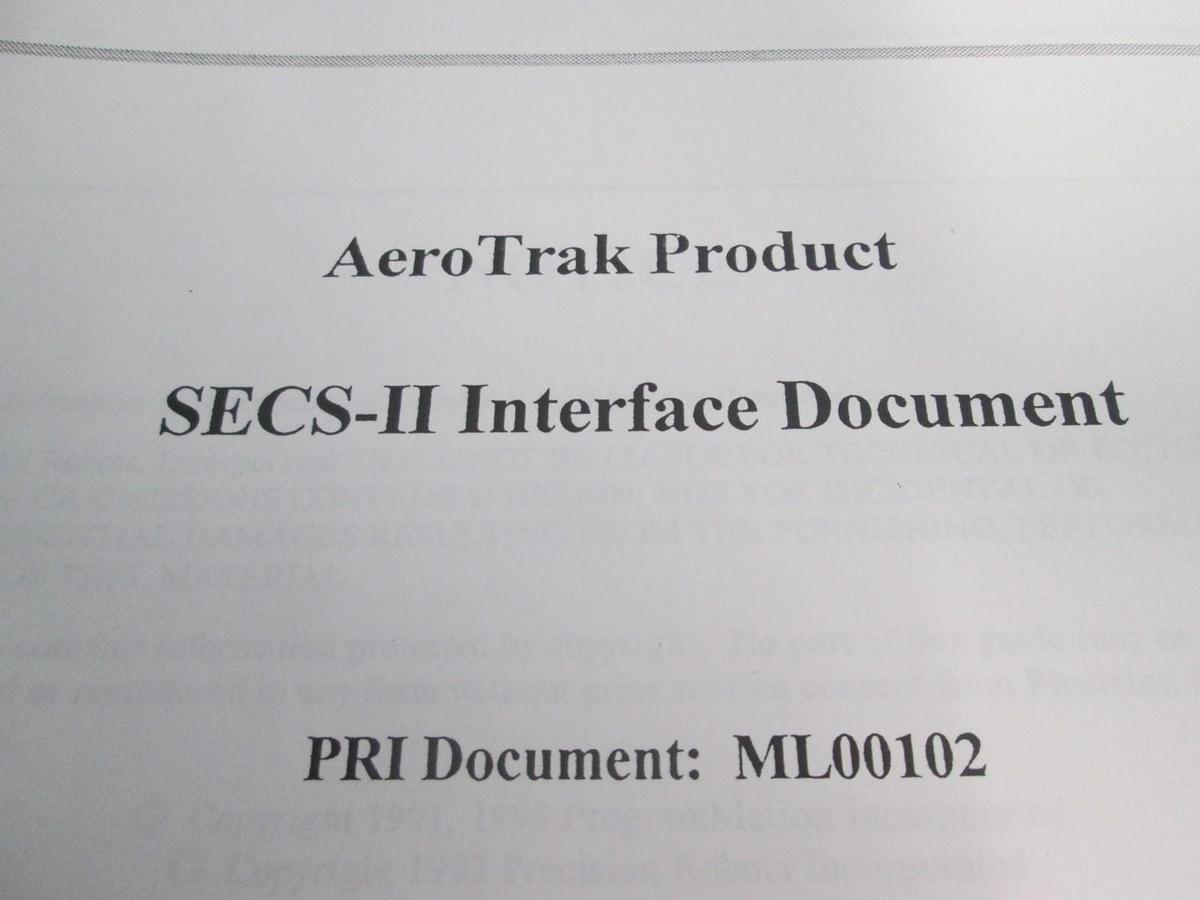 Used PRI Automation, SECS-II Interface Document, ML00102, Used