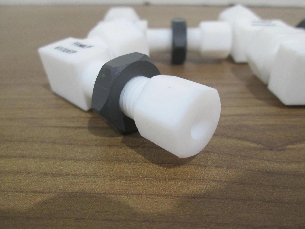 Teflon Fitting FRMLF-610UEP, Female Elbow Reducer 6mmX10mm, Longflare, Lot of 8