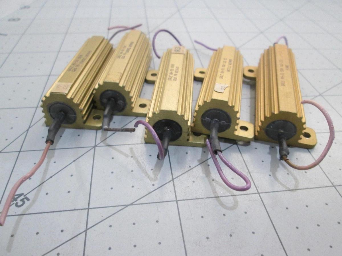 Used Dale, RH-50, 50W, 1% Resistor, Used, Lot of 5
