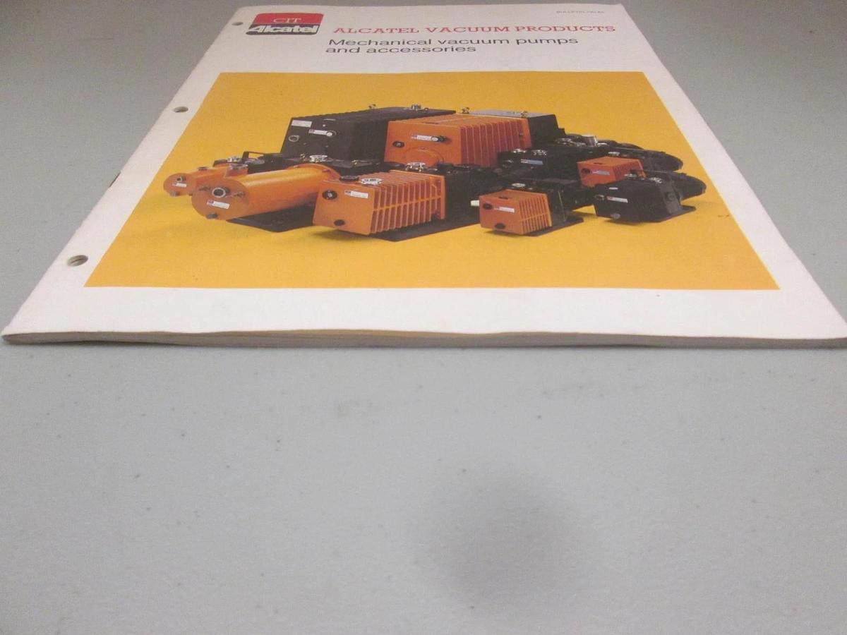 Used Alcatel, 100-85, Mechanical Vacuum Pumps and Accessories Booklet, Used