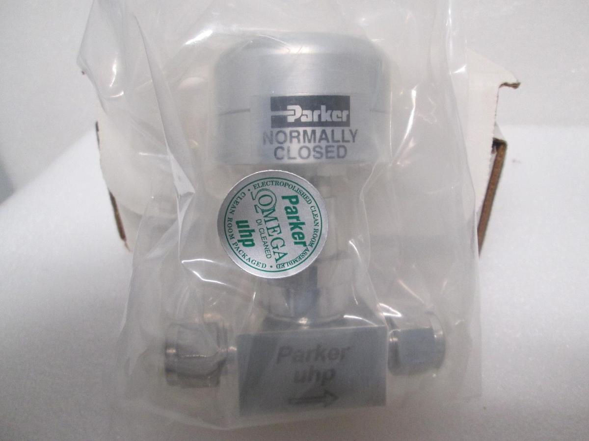 Used Parker, 2 Way Pneumatic Valve, 6A-P6K-11ACL-SSV,3/8C Stainless Steel Bellow, New