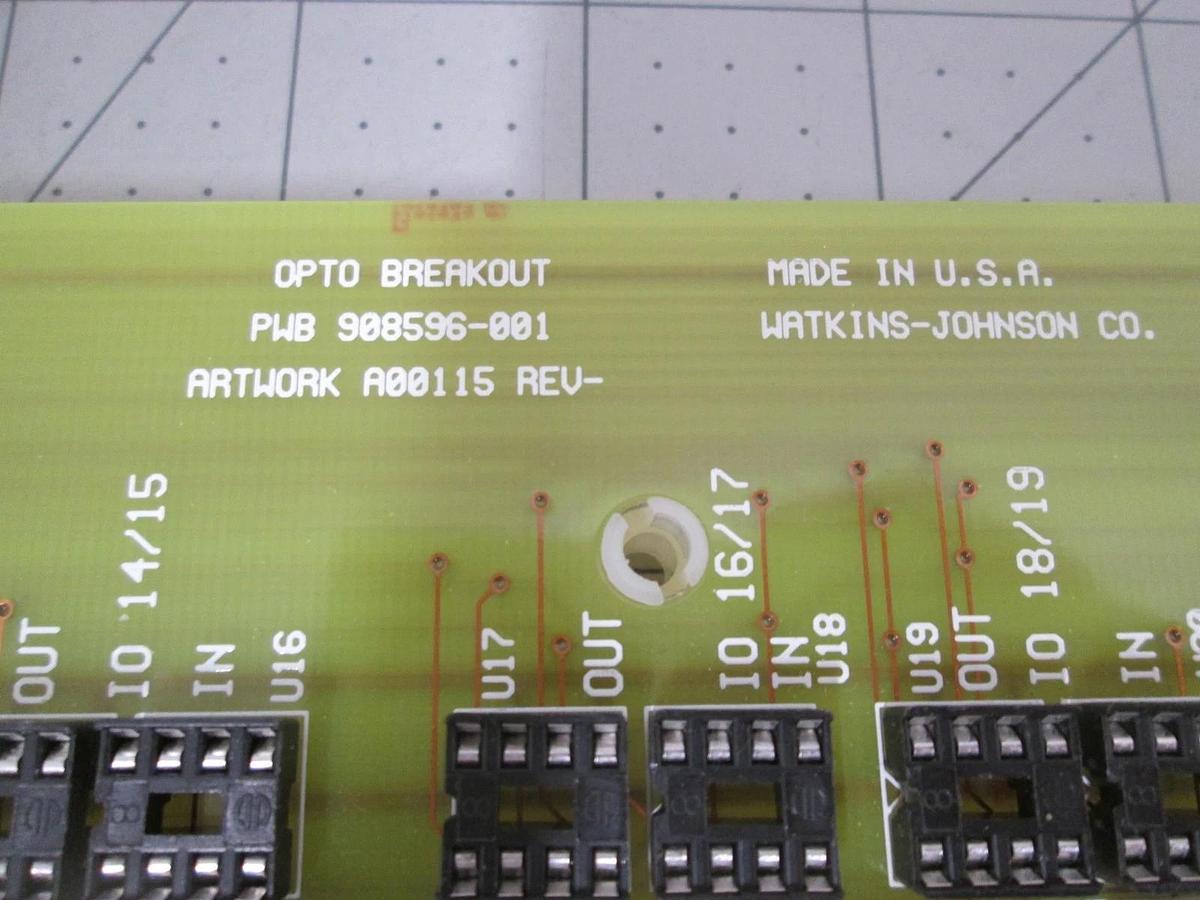Watkins Johnson, 908597-005, Opto Breakout PCB Assy, WJ999, WJ1500, New
