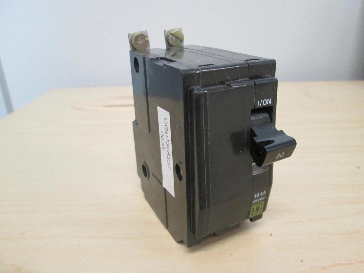 Used Square D, L-4345, Type QOB, 2 Pole Circuit Breaker, 30A, Used