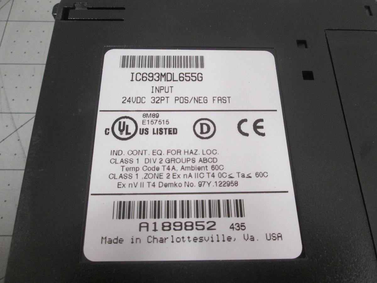 Used GE Fanuc, IC693MDL655G, PLC Module, Input 24VDC, 32PT POS/NEG Fast, Used