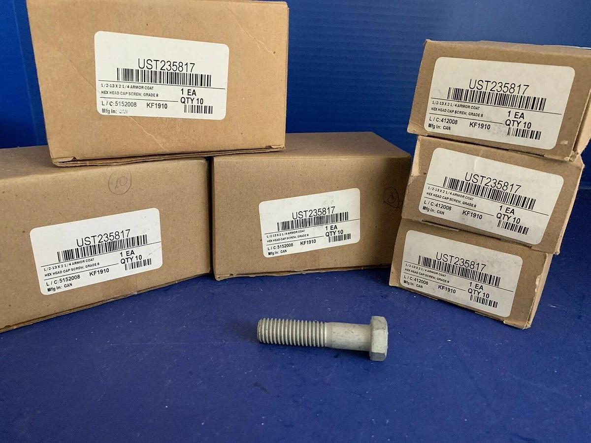 Hex Cap Screw,1/2"-13 x 2-1/4" Armor Coat Steel, UST235817, Lot of 60, New