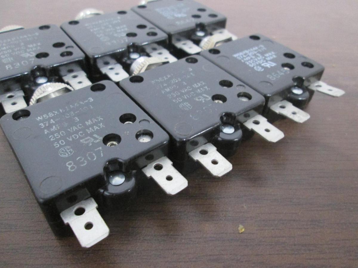 Used Potter & Brumfield, W58XB1A4A-3, 3A, Thermal Circuit Breaker, Used, Lot of 6