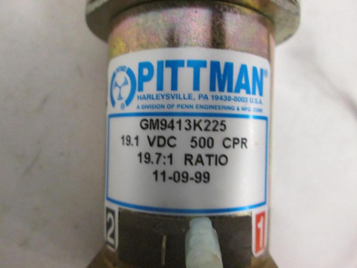 Used Pittman, Gear Motor, 19.7:1 Ratio, GM9413K225, w pulley, Bruce BDF 41 heavy Used