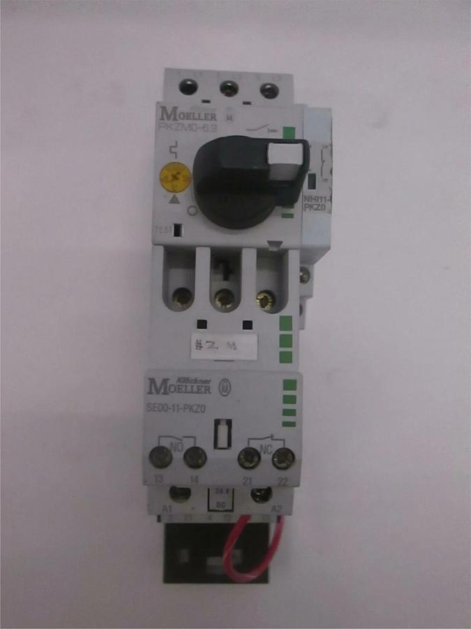 Used Moeller, PKZM0-6.3 Circuit Breaker and SE00-11-PKZ0 Contactor, Used