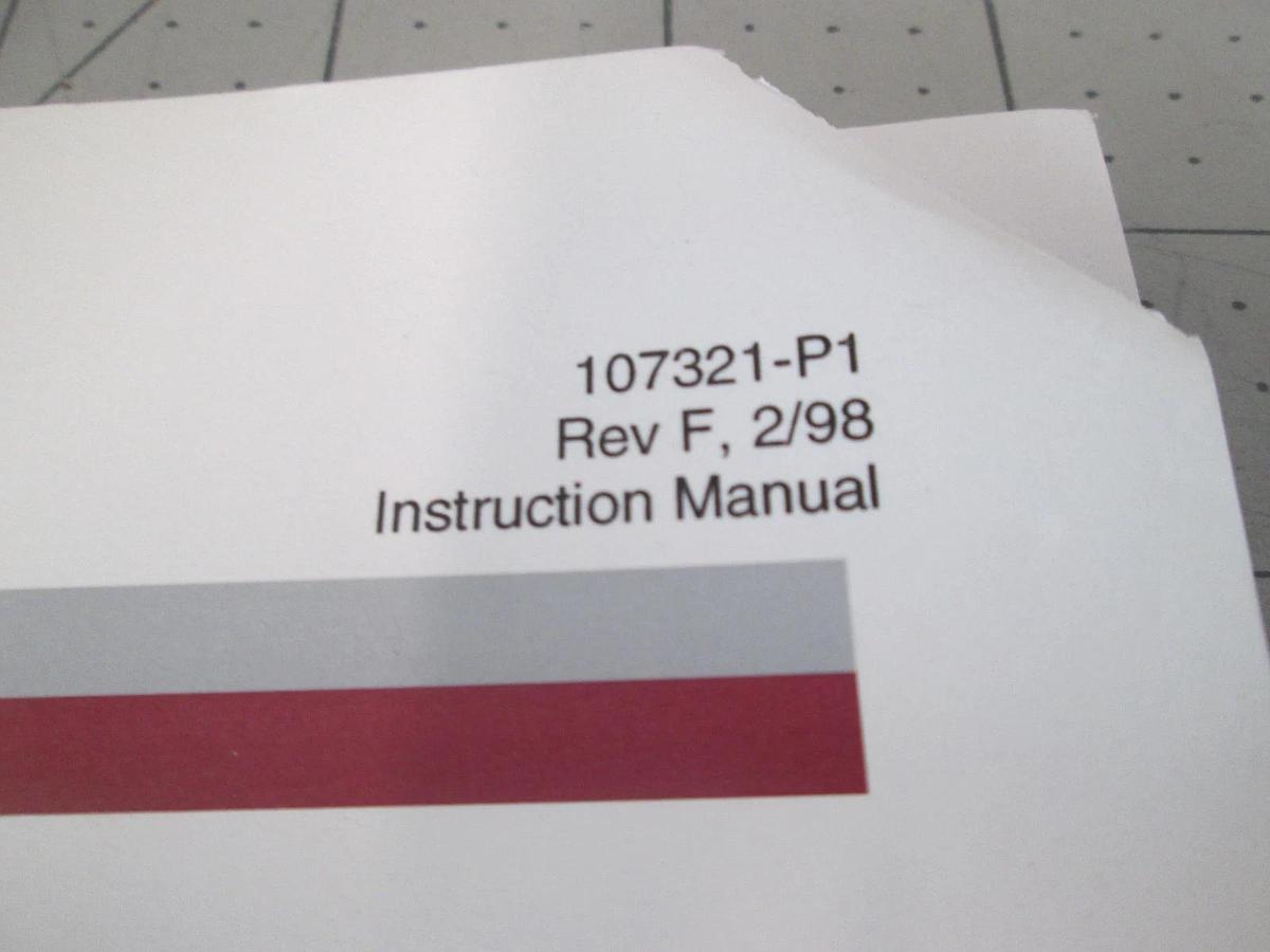 Used MKS, Type PPDR-D-1/PDR-D-2 Power Supply Instruction Manual, 107321-P1, Used