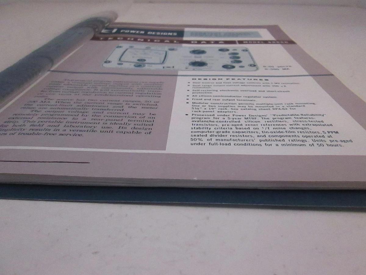 Used Power Designs Model 5005R Technical Data, Used