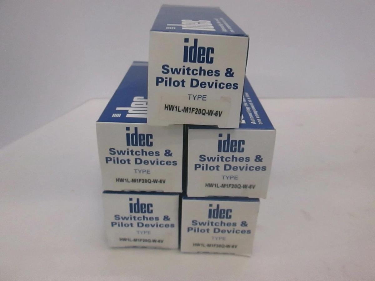Idec, Push Button Switch, HW1L-M1F20Q-W-6V, New, Lot of 5