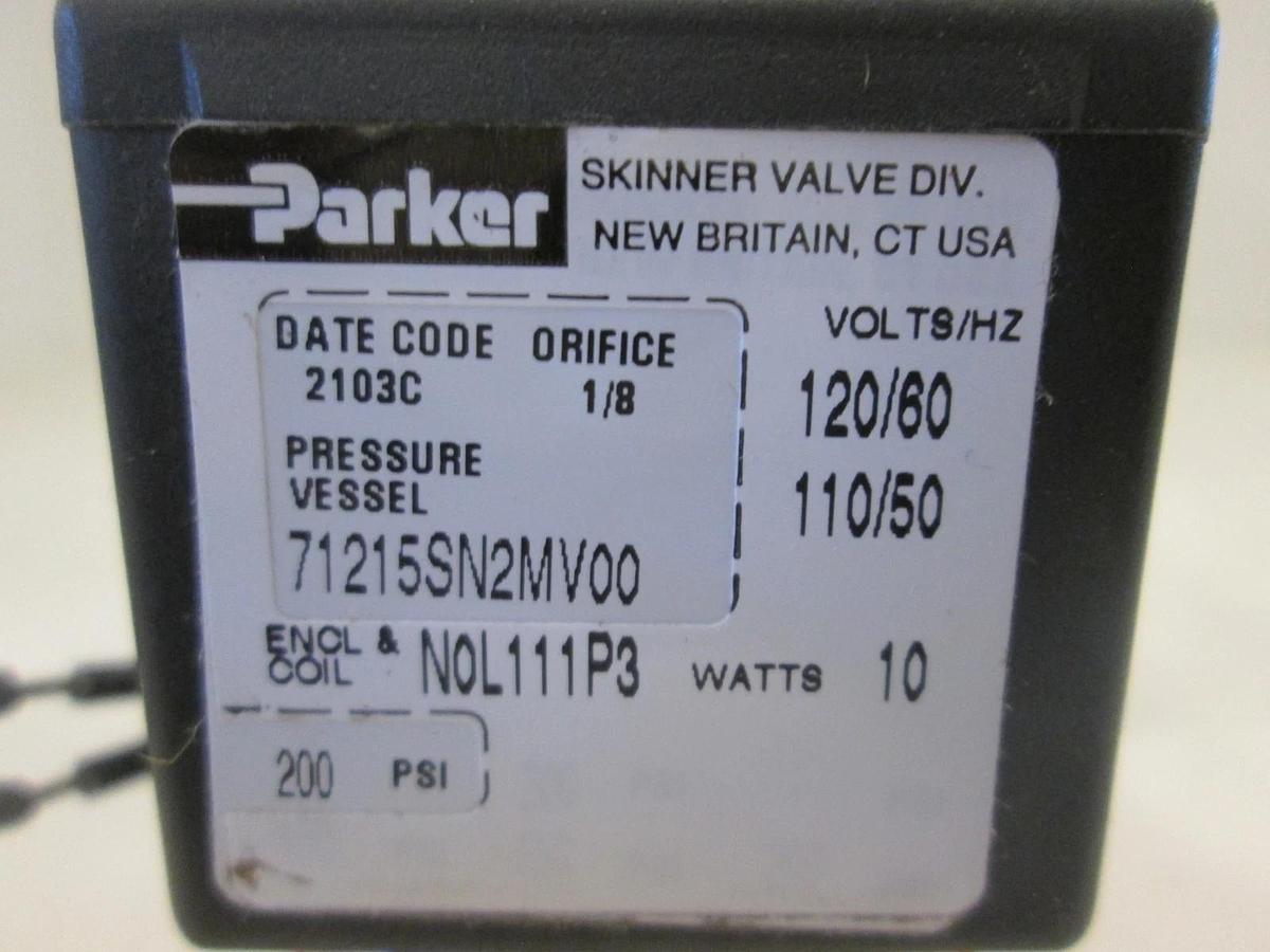 Parker, 71215SN2MV00, Solenoid Valve, 10W, 120/60Hz, 200 PSI, New