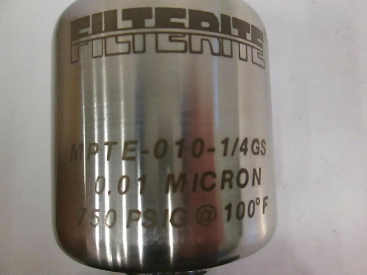 Used Filterite MPTE-010-1/4GS, 0.01 Micron, 750 PSIG, 100F, Used