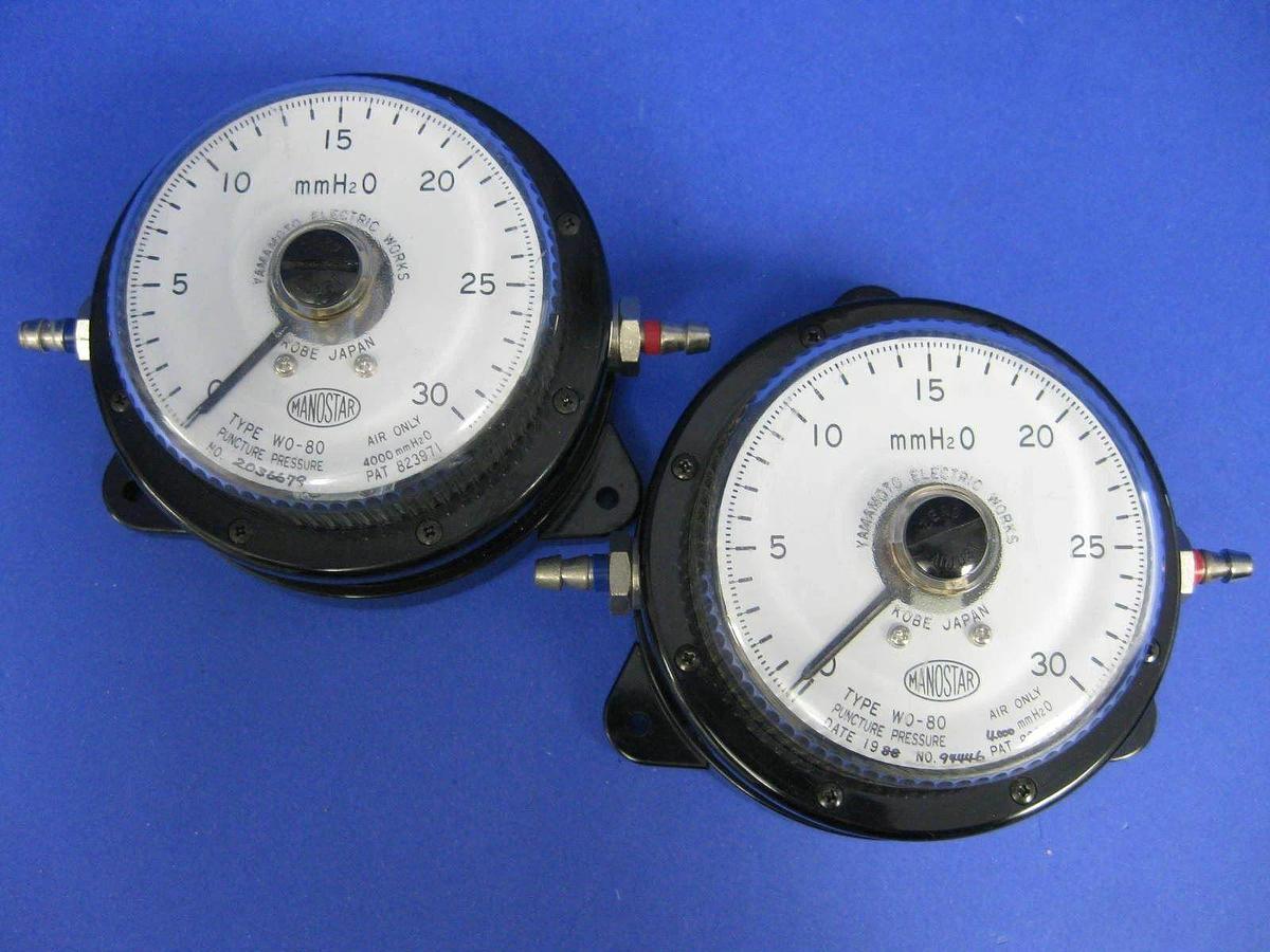 Used Yamamoto Manostar W0-80 Air Only Puncture Pressure Gage 0-30 mmH20 - Used
