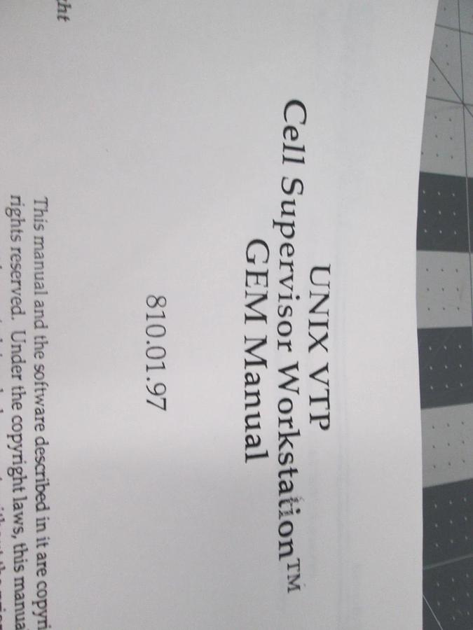 Used Semy, 810.01.97, UNIX VTP Cell Supervisor Workstation GEM Manual, Used