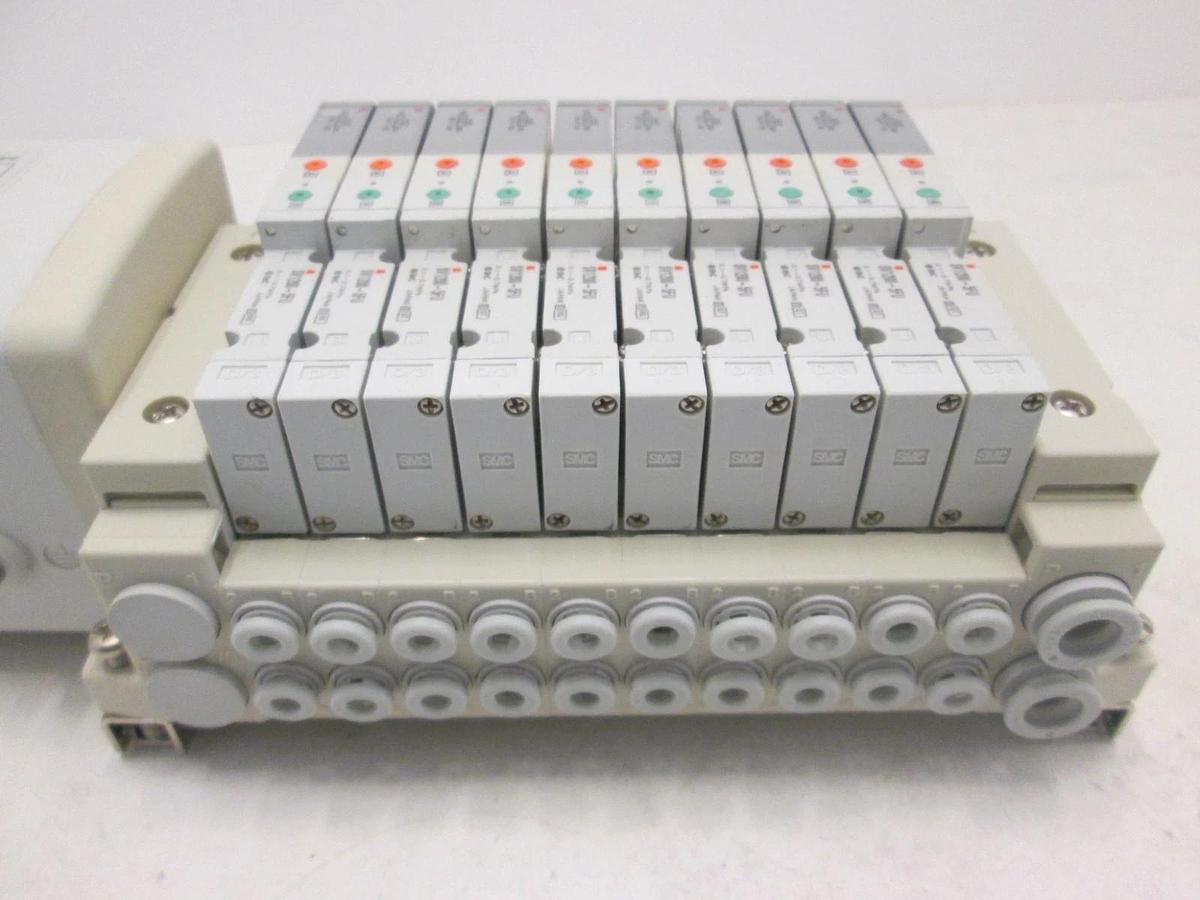 SMC, EX250, DeviceNet Interface Module Assy w/ 10 Valves, SV1200-5FVD, New