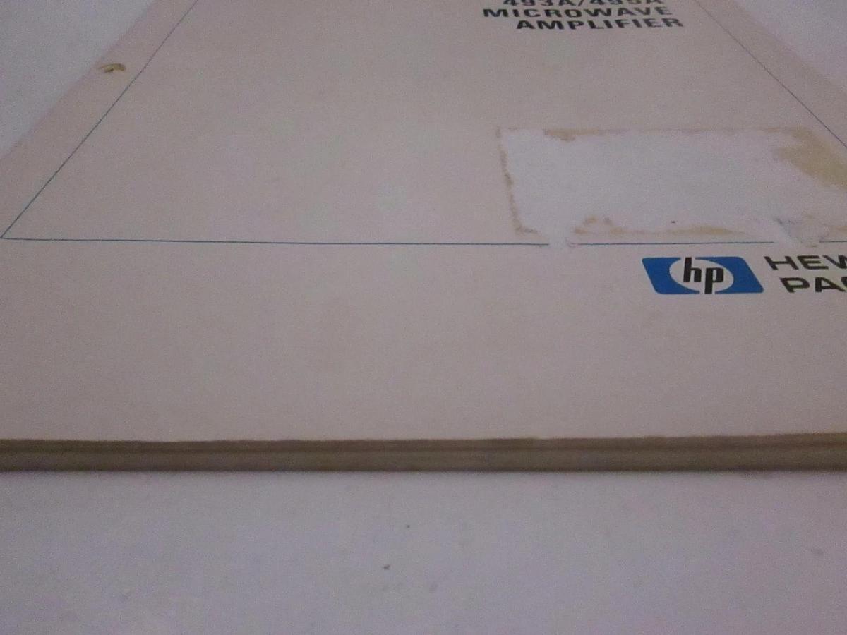 Used HP 493A/495A Microwave Amplifier Operating and Service Manual, Used