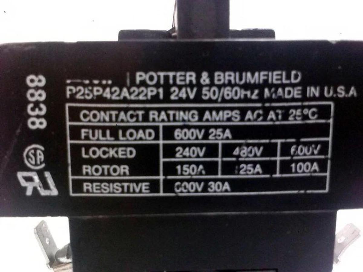 Used Potter & Brumfield P25P42A22P1 Contactor, Lot of 3 Used