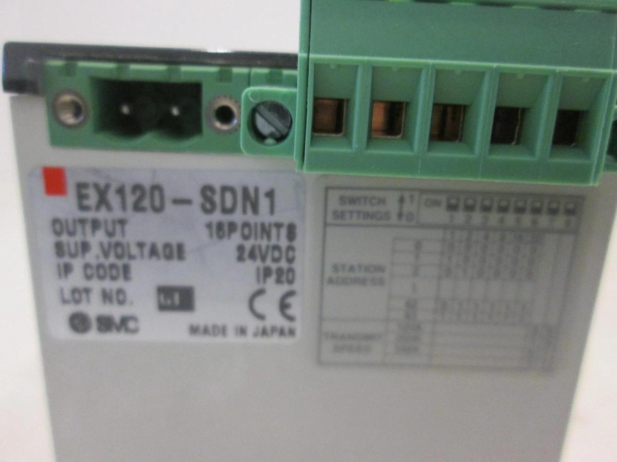 Used SMC, EX120-SDN1, DeviceNet Interface Module Assy w/ 8 Position, No Valve, Used