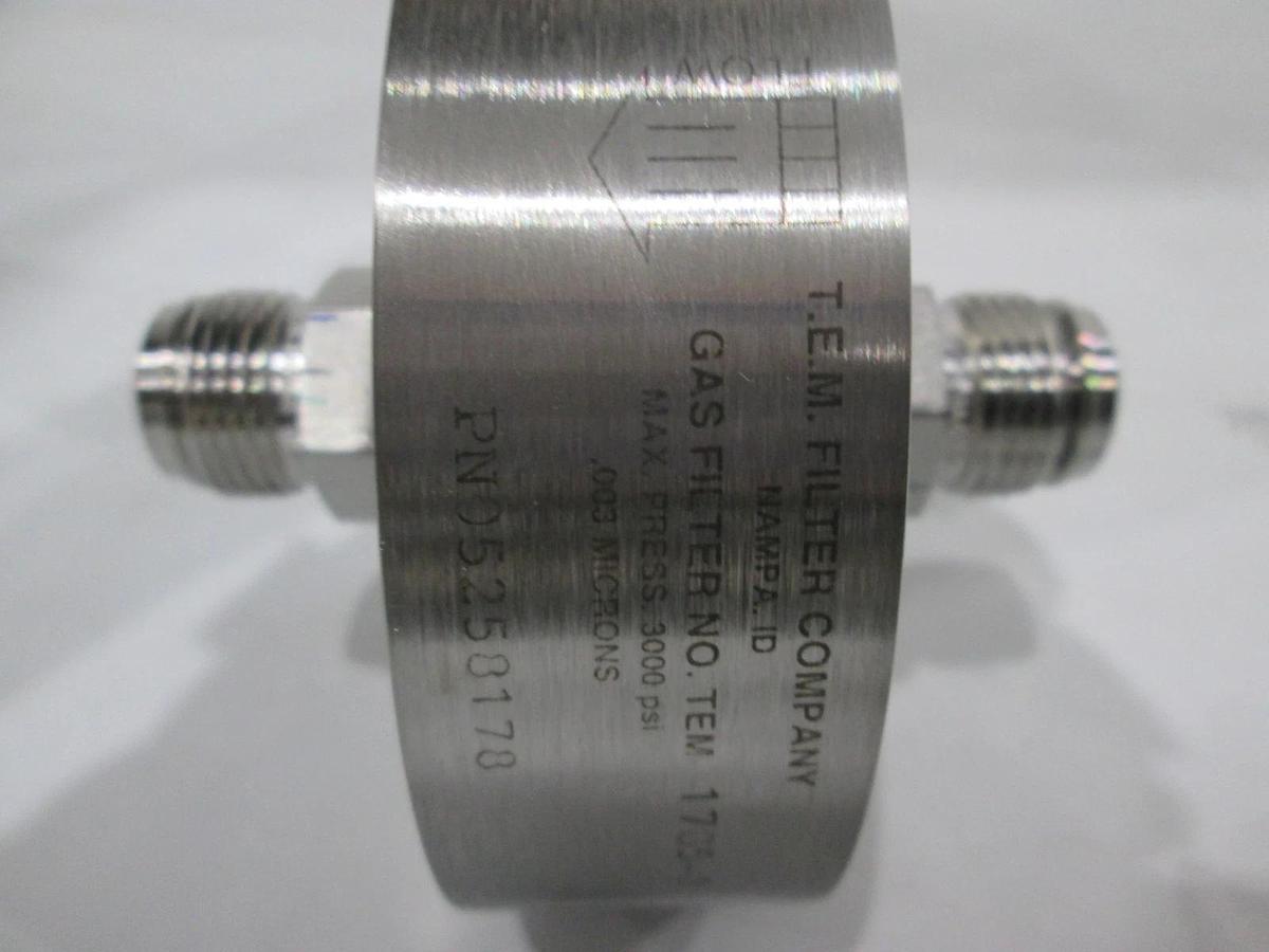 Used TEM Filter Company, 1785-8, Gas Filter, .003 Microns, 3000 PSI, Used