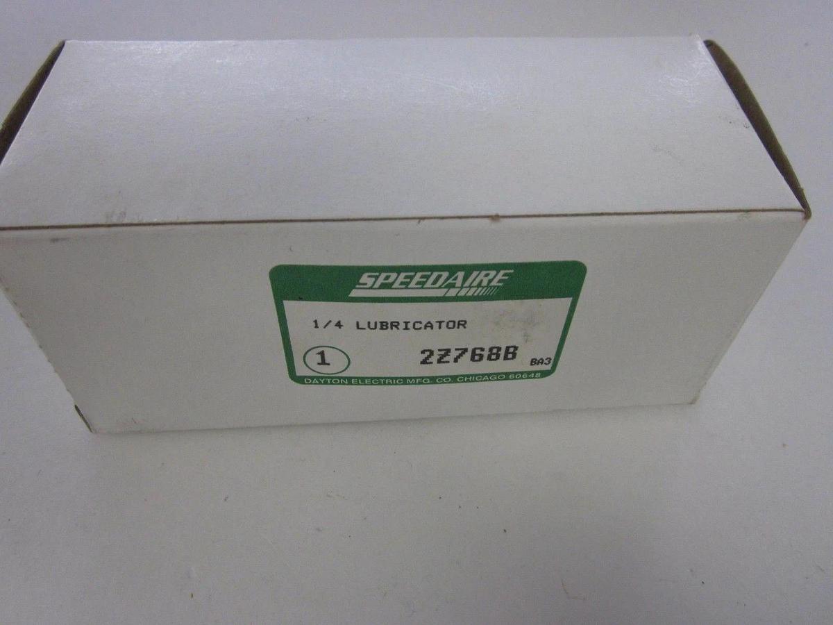Used Speedaire 2Z768B Lubricator, 150-Max PSIG IN., 1/4" Female In/Out, NIB- LOT of 2