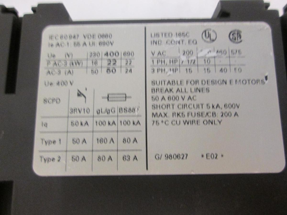 Used Siemens Sirius 3R, 3RT1036-1B Contactor