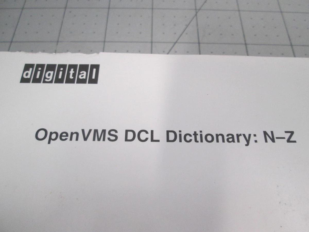 Used Digital, OpenVMS DCL Dictionary: N-Z, Used