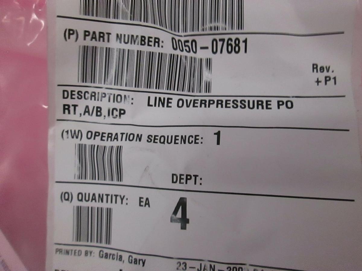 Used AMAT, Line Overpressure Port, A/B, ICP, 0050-07681, Used