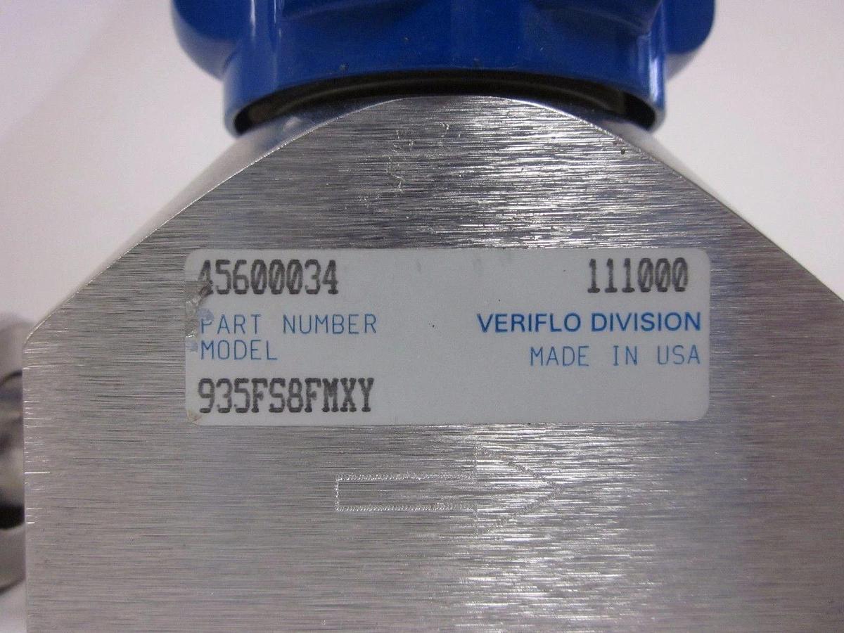 Used Veriflo 935FS8FMXY High Flow Valve, High Purity, 1/2"MVCR x 1/2"FVCR
