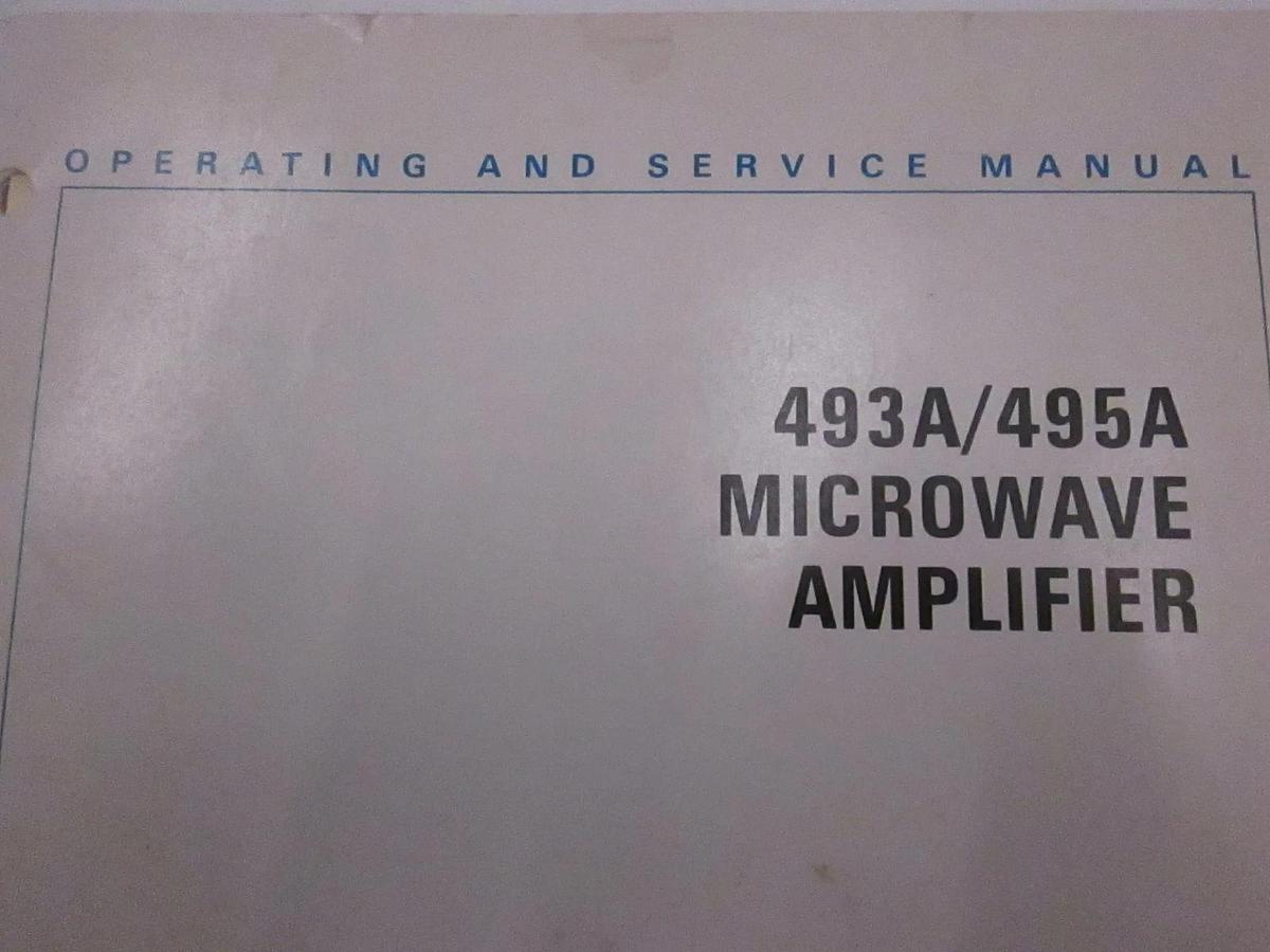Used HP 493A/495A Microwave Amplifier Operating and Service Manual, Used