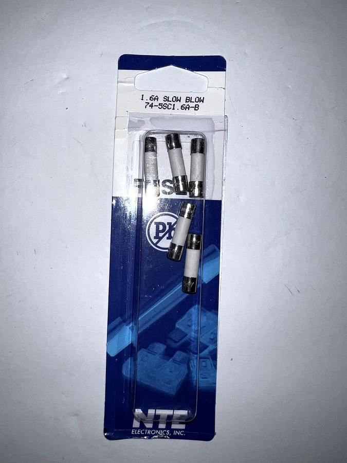 1.6a slow blow fuse 74-5sc1.6a NTE Electronics, inc. Fuses lot of 5 new