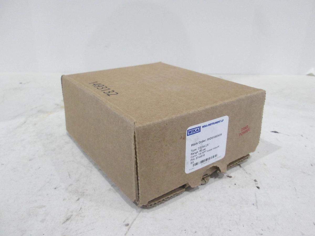 Wika, 232.54 2.5", 60 PSI, 1/4" NPT Lower Mount, New