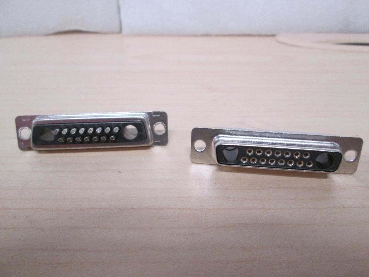 Beau, 15 Pin, connector, male w/ female, New. Lot of 2
