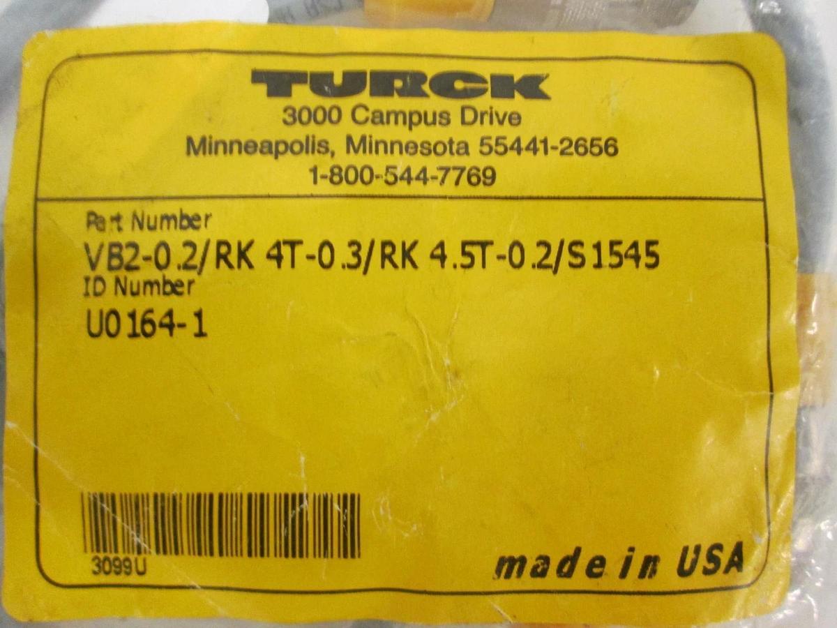 Turck, Sensor Cable, VB2-.2/RK 4T-.3/ RK 4.5T-.2/S1545, New