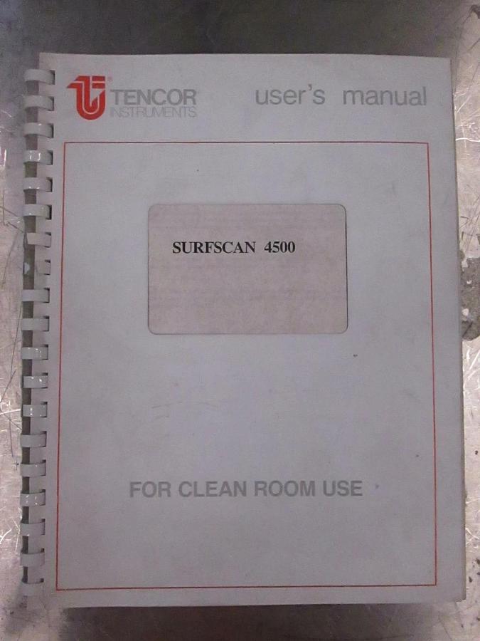 Used Tencor Instruments Surfscan 4500 User's Manual, 087815, Used