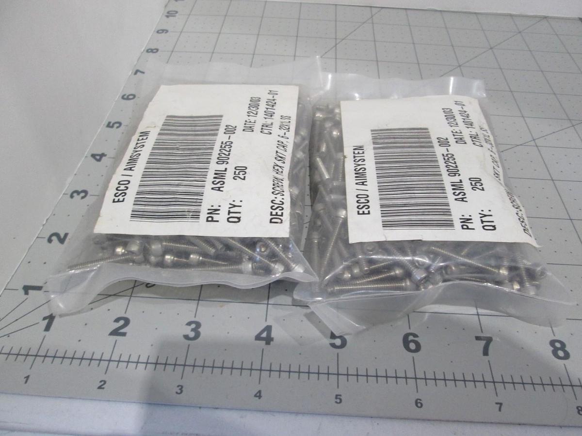 Esco/Aimsystem, Screw, Hex SKT CAP, 6-32X1LSS, New, Lot of 500