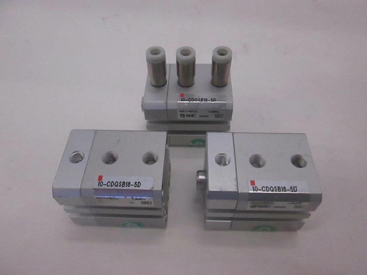 Used SMC, 10-CDQSB16-5D, Compact Cylinder, Used, Lot of 3