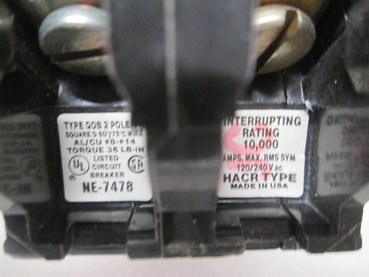 Used Square D, 2 Pole, HACR Type, Circuit Breaker, NE-7478, New