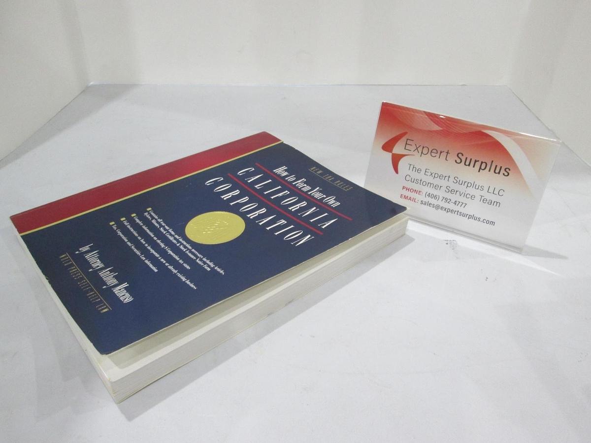 Used How to Form Your Own California Corporation, ISBN 0-87337-069-4, Used 9780873370691