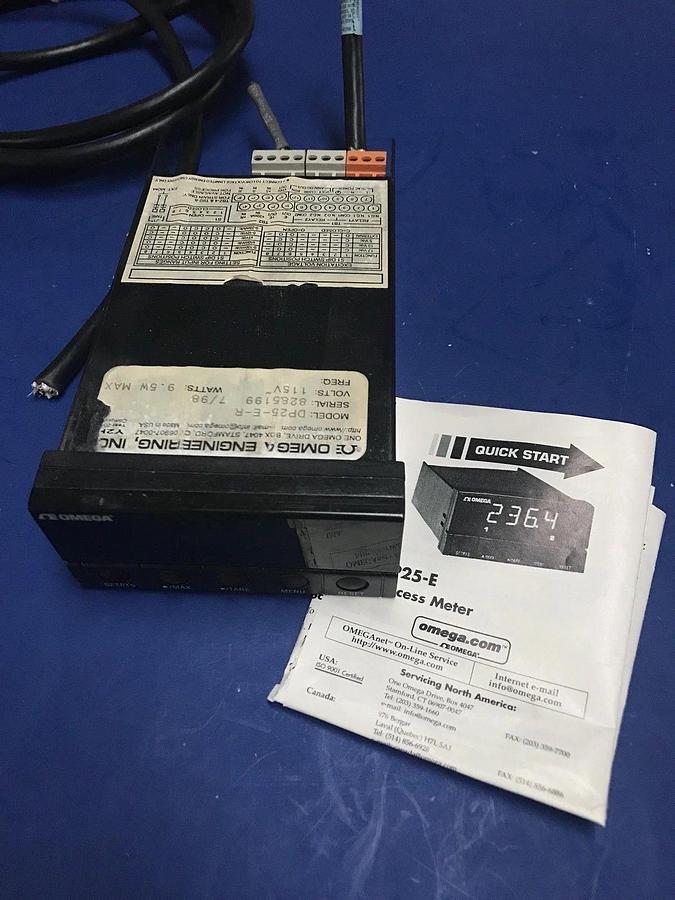 Used Omega DP25-E-R Panel Meter and Controller w/ Dual Alarms, Used