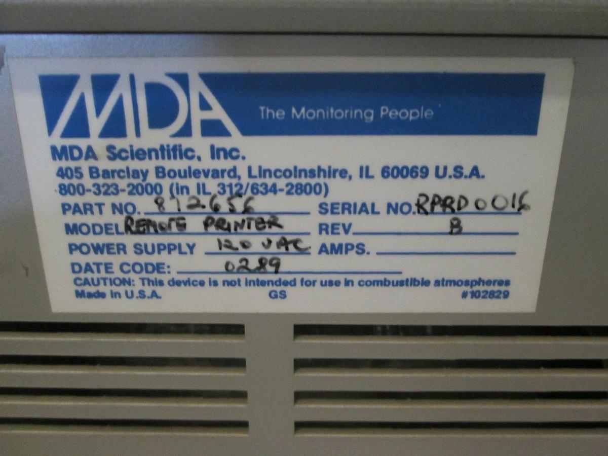 Used MDA Scientific, Remote Documentation Station, Model 1200, Used