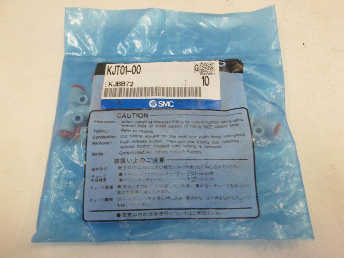 SMC, One Touch Miniature Union Tee, KJT01-00, New, Lot of 10