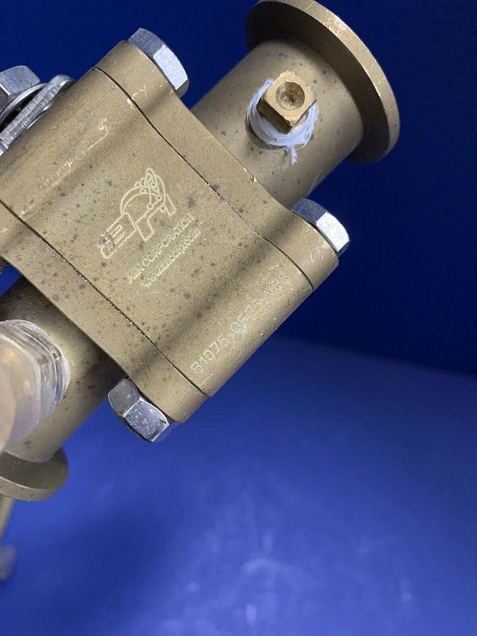 Used A&N Corp B1075-QF25-VBS Brass Vacuum Ball Valve w/ Port, QF 25 Flanges, Used