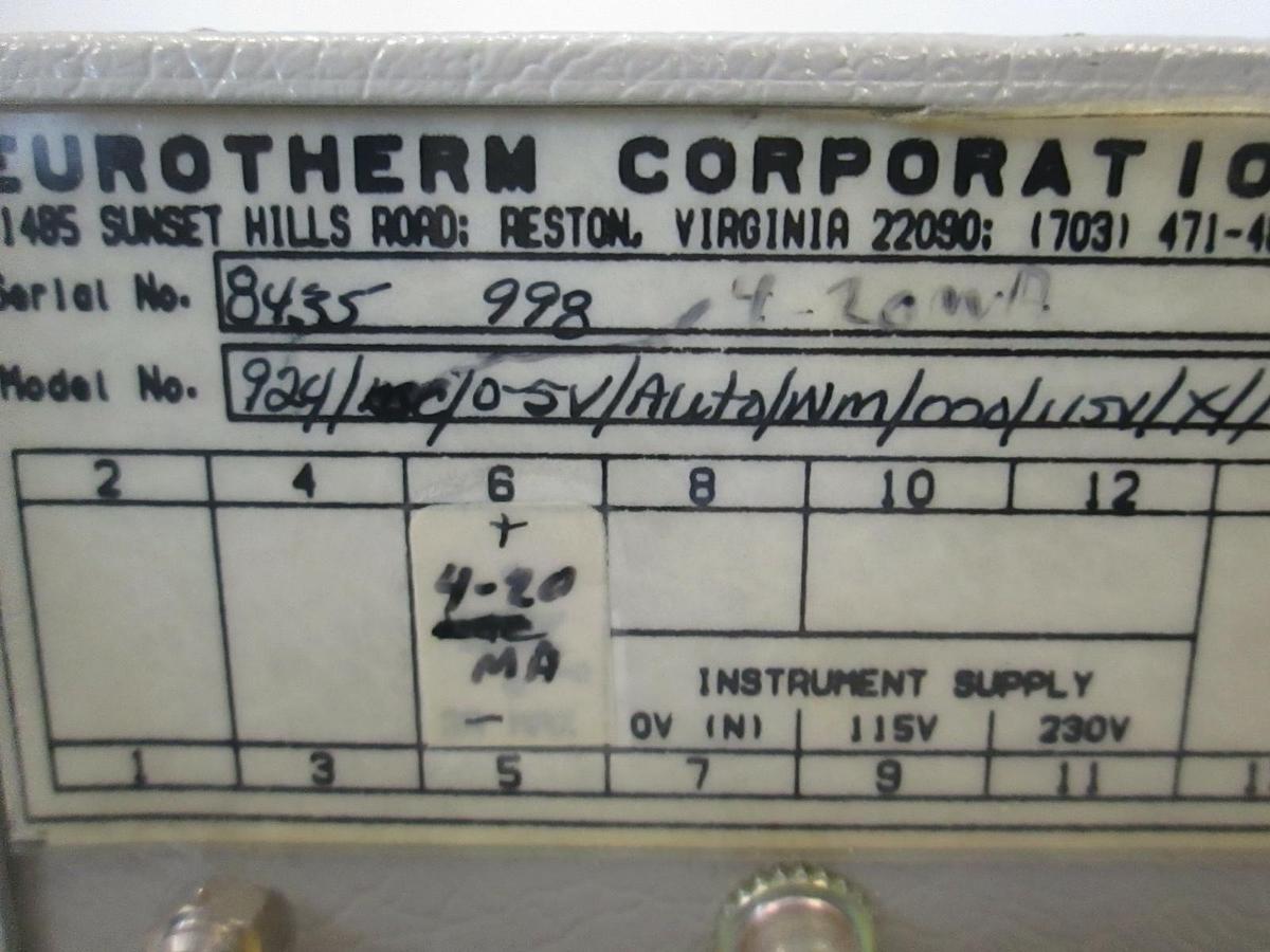 Used Eurotherm Controller 924/MCT/0-5V/Auto/WM/000/115V/X//, Used